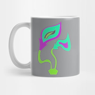 Funky Aqua Fire Flowers1 Mug